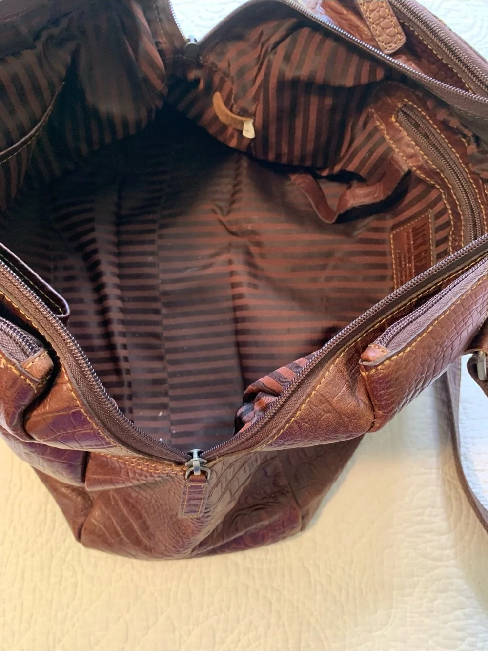 Jack George’s Hornback Croco Satchel Handbag Genuine Buffalo Leather